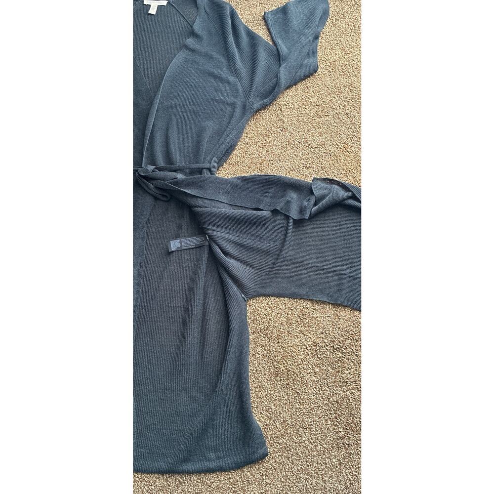 Eileen Fisher Oversized Sz XXS Open Belted Brown Organic Linen Pockets Duster - Picture 8 of 11